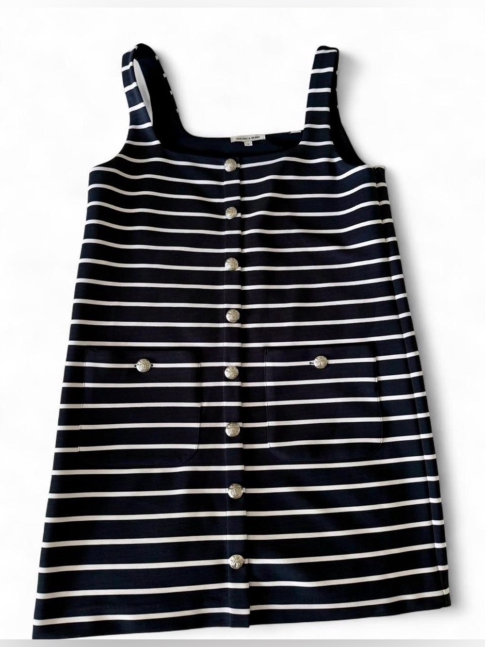 Veronica Beard Tibbie striped stretch-jersey mini dress